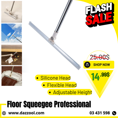 Floor Squeegee with Stainless Steel Handle-dazzool.com