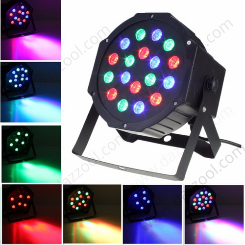 4pcs/lot 18x3W LED Plastic Flat Par Light RGB-dazzool.com