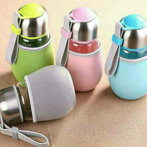 Glass Water Bottle With Cover &Tea Filter 400ML-dazzool.com