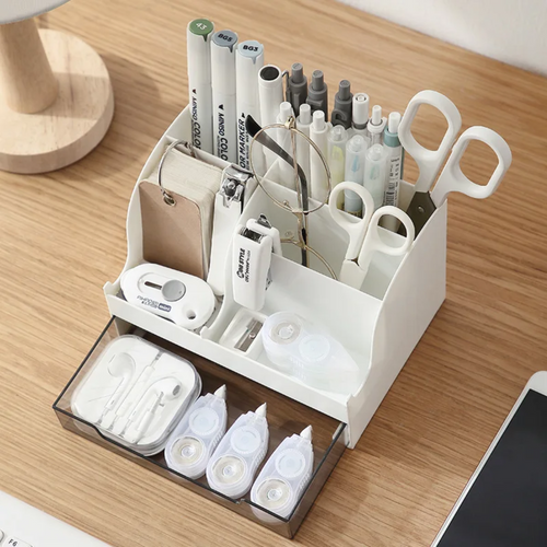 Desk Accessories Organizer Pen Holder With Drawer-dazzool.com