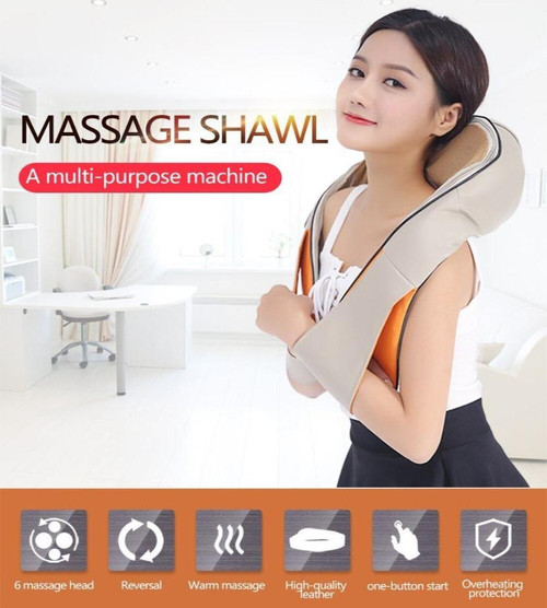 Kneading Neck & Shoulder Shawl Massager Roller Home/Car Plug - Massager - dazzool.com