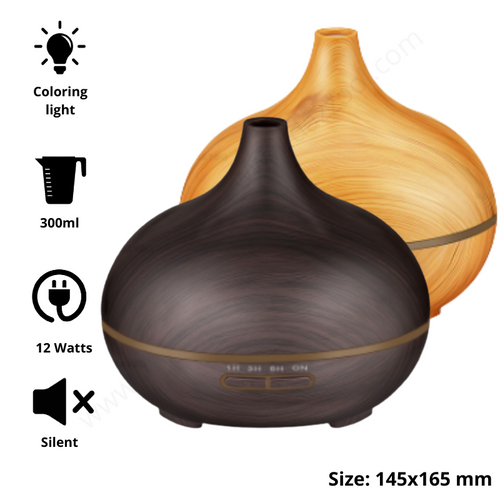 Aroma Essential Oil 300ml Diffuser Ultrasonic Air Humidifier with Wood Grain YX-25 - diffuser - dazzool.com