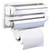 3 in 1 Kitchen Triple Paper Dispenser & Holder Paper/ 3 in 1 Wrap Center Holds Silver Foil, Plastic Wrap, and Paper Towels