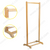 dazzool Standing Wooden Clothes Hanger Stand Light Brown H123xW50cm DCR-008-dazzool.com