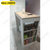 Dazzool Bar Table 3 Shelves High Kitchen Dining Table Basket (D50xW120xH100)cm Walnut - White OSD-004-dazzool.com