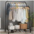 Double Metal Cloth Hanger With Shelf (150x96x45)cm-dazzool.com