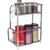 2 Layers Kitchen Storage Shelf Black-dazzool.com