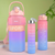 Gradient Color Water Cups Set Of Three Pieces Outdoor Sports Fitness Bottle 2000ml/900ml/300ml-dazzool.com