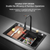 Stainless Steel Nano Waterfall Sink Single Sink with Pull-Out Faucet & Cup Washer-dazzool.com Stainless Steel Nano Waterfall Sink Single Sink with Pull-Out Faucet & Cup Washer-dazzool.com