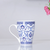 Ceramic Blue Painted White Mug With Handle 8cm x 10x5cm-dazzool.com