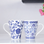 Ceramic Blue Painted White Mug With Handle 8cm x 10x5cm-dazzool.com