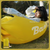 Cloud Lounger Inflatable Sofa – Banana & Peach Edition by dazzool.com