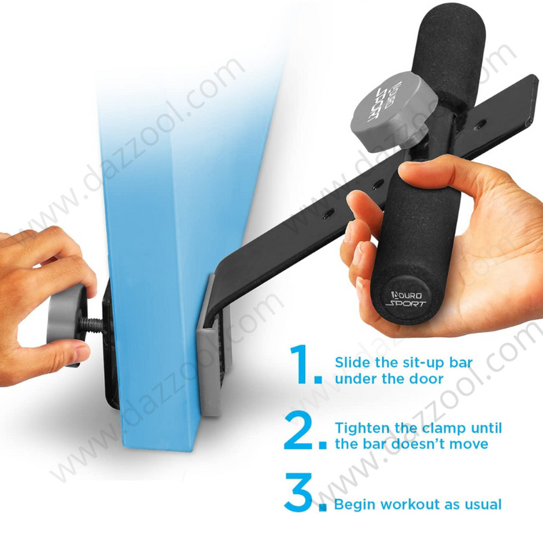 Aduro Sport Doorway Sit-Up Exercise Bar, Adjustable Reinforced Steel with Padded Ankle Bar, Perfect for Home Work or Travel LT-2030-dazzool.com