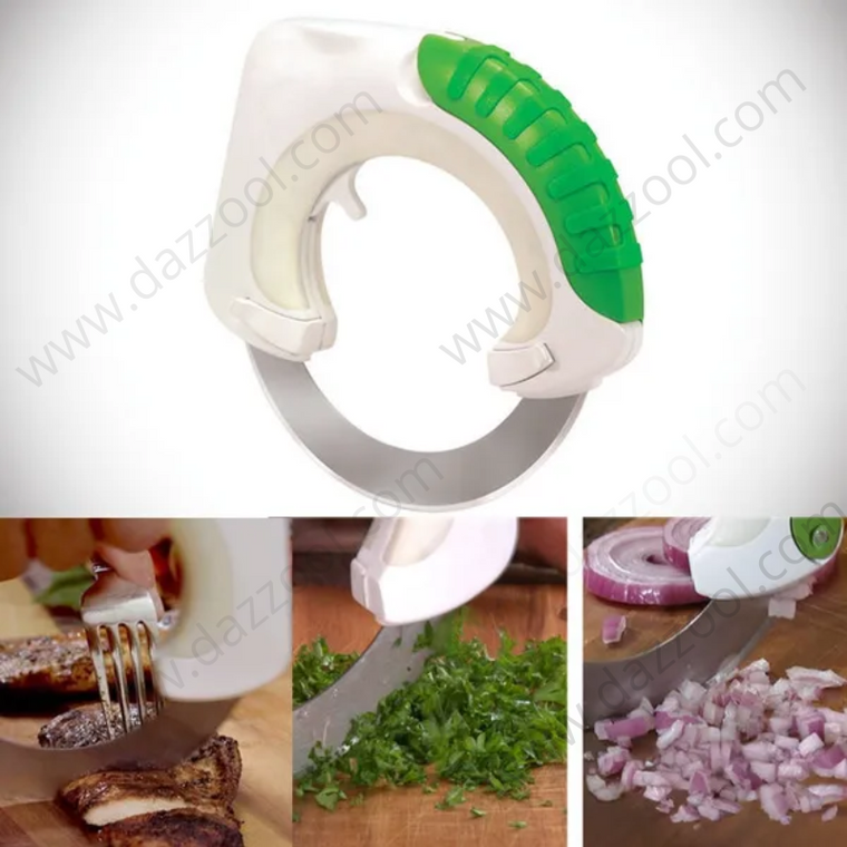 Circular Rolling Knife Stainless Steel Creative Kitchen Knife-dazzool.com