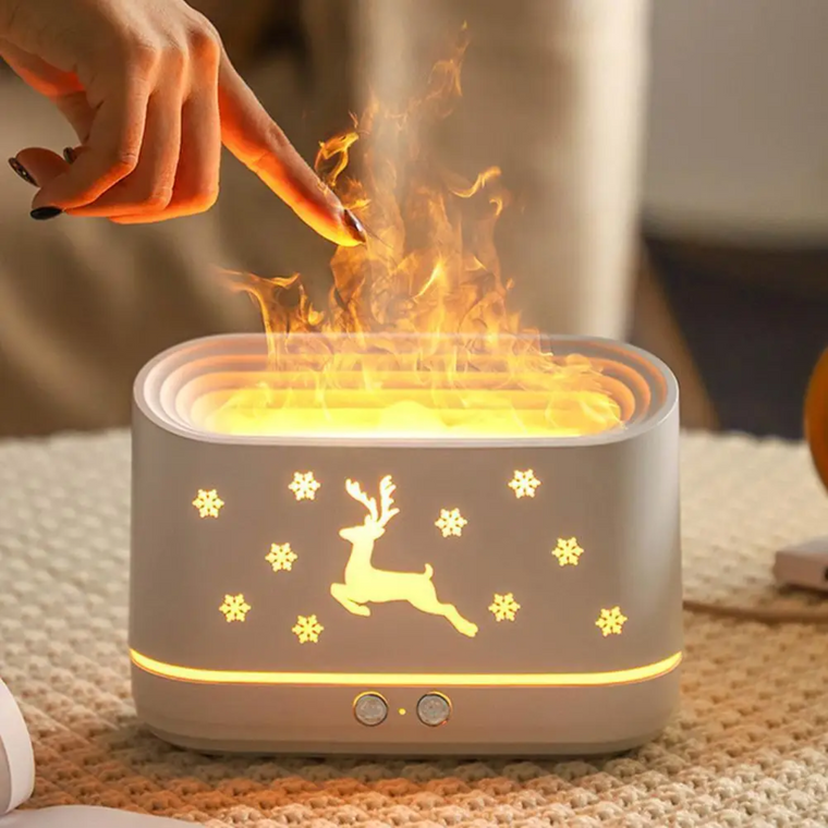 Ultrasonic Essential Oil Aroma Diffuser Flame Humidifier 300ml JS-1-dazzool.com