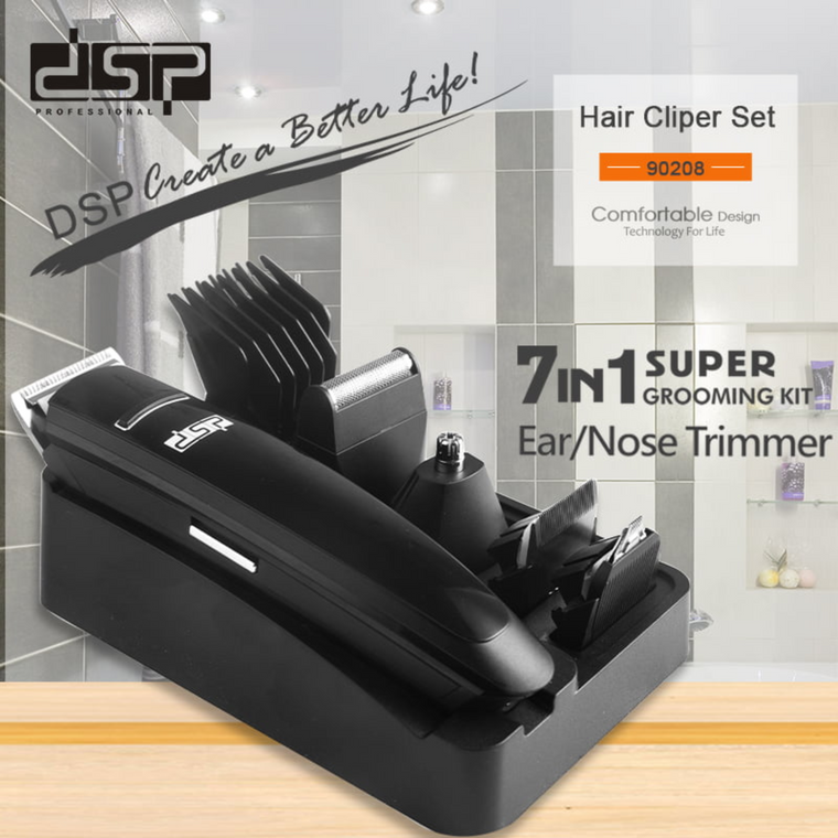 DSP 7 in 1 Grooming Kit Professional Rechargeable Hair Clipper Set 90208-dazzool.com