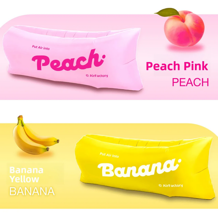 Cloud Lounger Inflatable Sofa – Banana & Peach Edition by dazzool.com