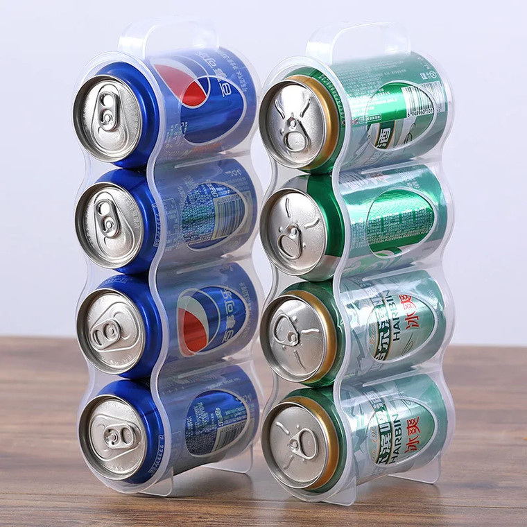 plastic beverage can storage organizer Lebanon, منظم علب مشروبات بلاستيك, clear soda can rack Beirut, fridge can holder Lebanon, Dazzool kitchen organizer