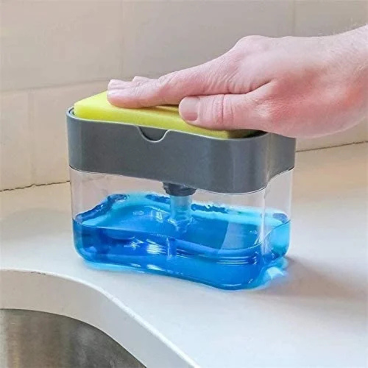 Organizers soap dispenser with sponge holder Lebanon, موزع صابون مع حامل اسفنجة للمطبخ, kitchen sink soap pump Beirut, dishwashing organizer Lebanon, Dazzool home product