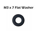 M3x7 Black Oxide Flat Washer 100 Pk