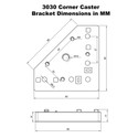 3030 90 Degree M12 Caster Foot Plate 3030 90 Degree M12 Caster Foot Plate