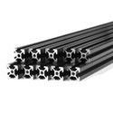 2020, T-slot, Aluminum Extrusion, Black, Bulk, 1M 2020, T-slot, Aluminum Extrusion, Black, Bulk, 1M