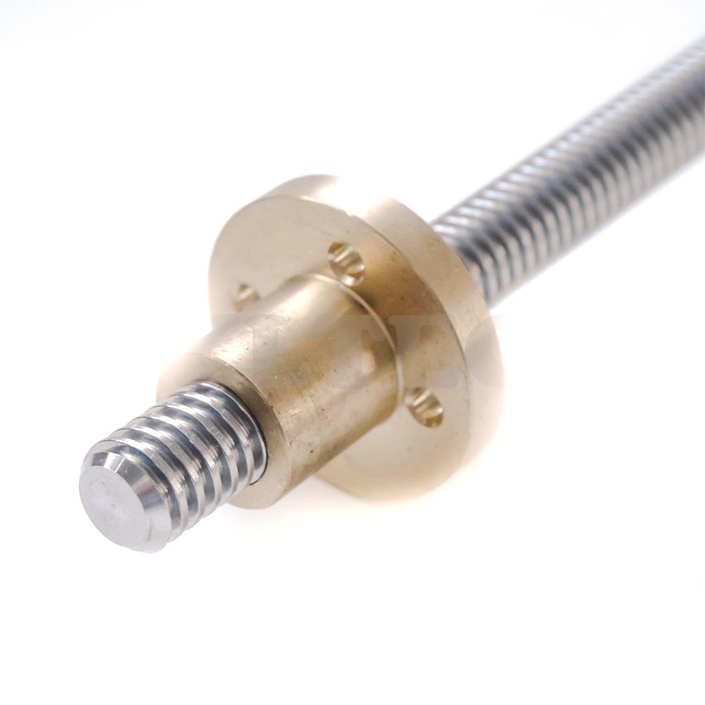 12mm T12x2 Trapezoidal ACME Lead Screw w/ Brass Nut - Pre-cut