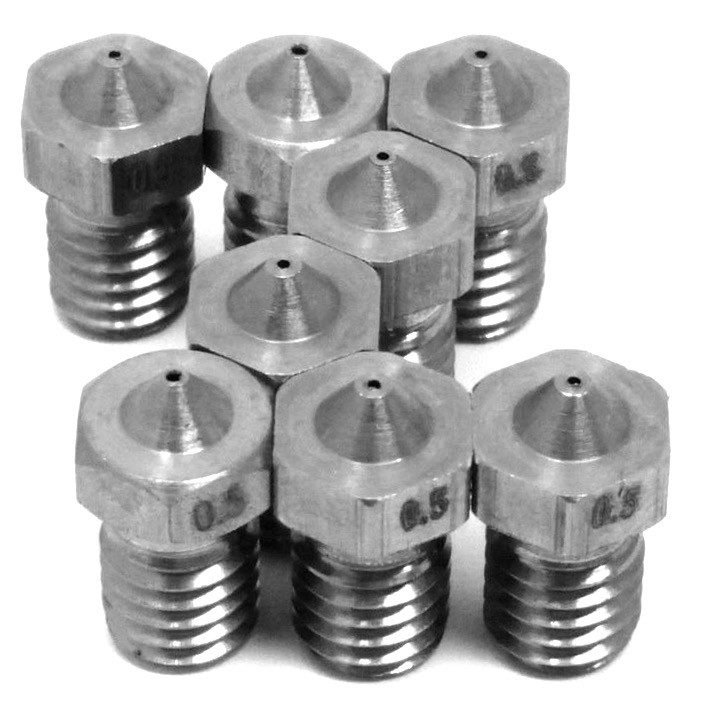 3D Printer Stainless Steel Nozzle - E3D-Style & MK8-Style 1.75mm