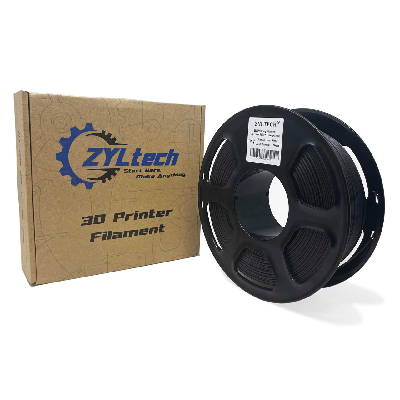 Carbon Fiber PLA Composite 3D Printer Filament 1.75mm 1 kg 2.2 lbs -  ZYLtech Engineering, LLC