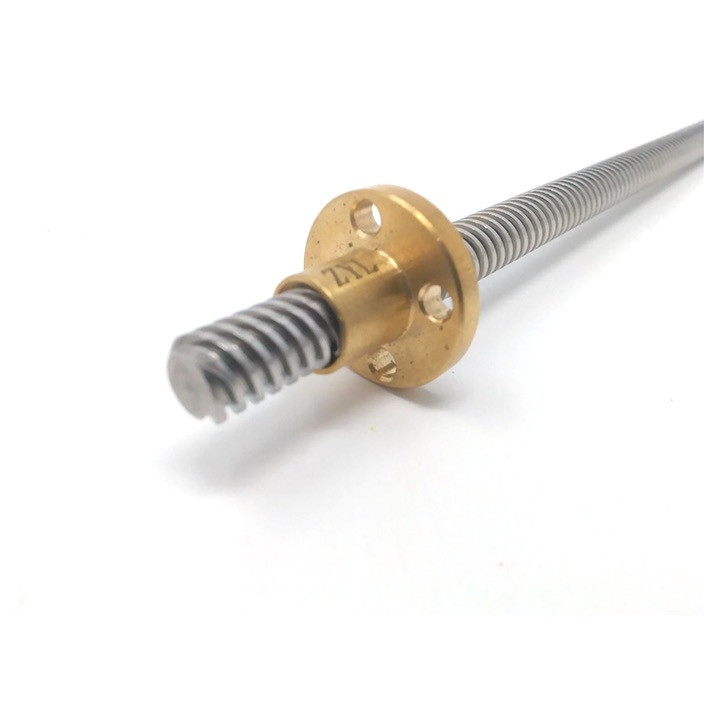 8mm T8x8 Lead Screw Trapezoidal ACME w/ Regular Brass Nut - Pre