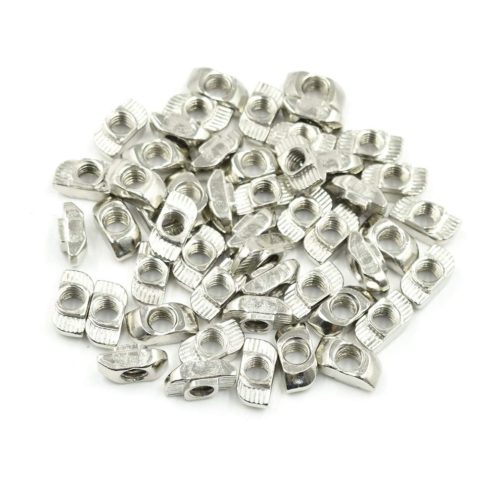 M4 Draad T-Moer voor 30 Serie Europees Aluminium Profiel Hamer Hoofd Drop in T Slot Moeren Vernikkeld Koolstofstaal 50 STKS