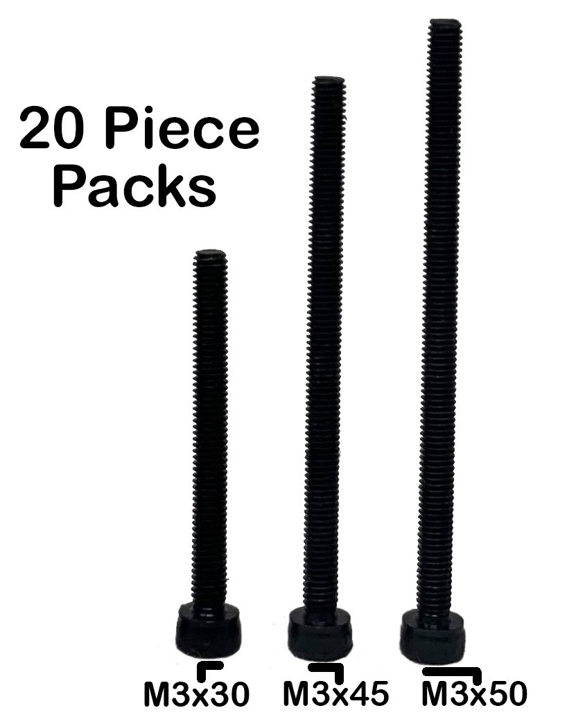 12.9 Socket Head Screws/Bolts Alloy Steel M3 - 20 Packs - ZYLtech
