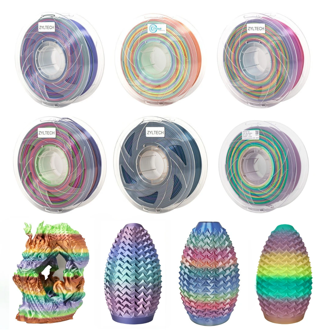 2024 Rainbow Silk Series PLA 3D Printer Filament 1.75mm 1 kg 2.2