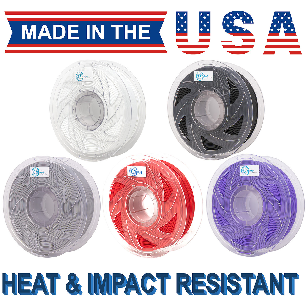 High Temperature Tough PLA 1.75 mm 1 kg 2.2 lbs Made In USA