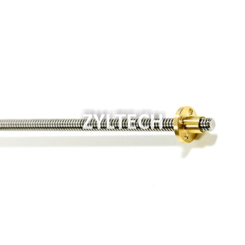 8mm T8x2 Trapezoidal ACME Lead Screw w/ Brass Nut - Custom Length