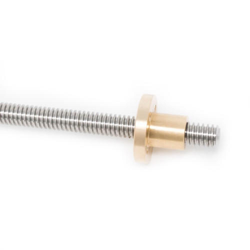 1/2-10 ACME Stainless Steel Threaded Rod Lead Screw w/ Brass Nut - Pre-cut lengths 10"-72"
