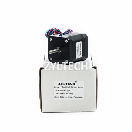 Nema 17 Dual Shaft Stepper Motor - 1.7 A, 0.59 N.m, 84 oz.in