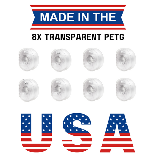 SPECIAL OFFER - 8x Transparent PETG 1 kg 1.75mm Filament SPECIAL OFFER - 8x Transparent PETG 1 kg 1.75mm Filament