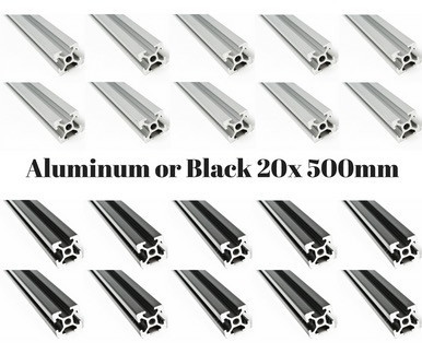 20 Pack ZYLtech 2020 Aluminum Extrusion - 20X 500mm, Black or