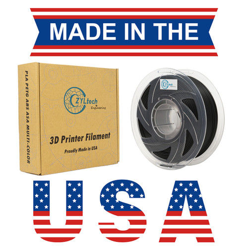 Black Silk  Premium PLA Composite Made in USA ZYLtech 3D printer filament 1.75 mm 1 kg 2.2 lbs Black Silk  Premium PLA Composite Made in USA ZYLtech 3D printer filament 1.75 mm 1 kg 2.2 lbs