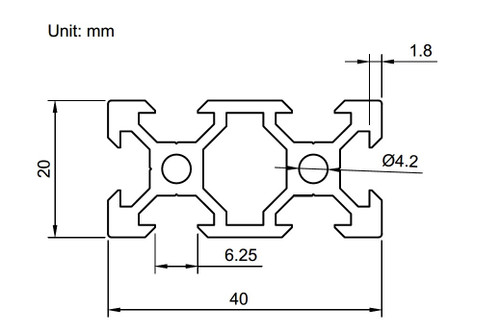 2040 V-Groove Extrusion Pre-cut lengths 300mm-2000mm - ZYLtech