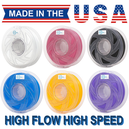 High Speed PLA 1.75 mm 1 kg 2.2 lbs Made In USA High Speed PLA 1.75 mm 1 kg 2.2 lbs Made In USA