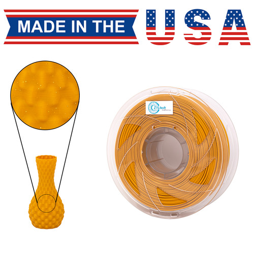 Shimmer Gold PLA 3D printer filament 1.75 mm 1 kg 2.2 lbs Made in USA Shimmer Gold PLA 3D printer filament 1.75 mm 1 kg 2.2 lbs Made in USA