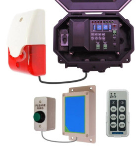 Wireless Commercial Doorbell Included Heavy Duty Push Button – Siren & Flashing Strobe With Adjustable Duration Options Wireless Commercial Doorbell Included Heavy Duty Push Button – Siren & Flashing Strobe With Adjustable Duration Options
