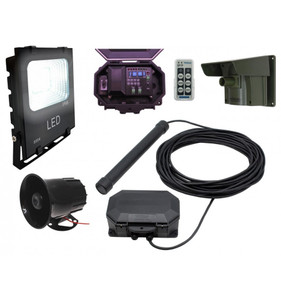 Security Floodlight & Siren Driveway Alarm With Outdoor Receiver, PIR & Vehicle Sensing Probe Security Floodlight & Siren Driveway Alarm With Outdoor Receiver, PIR & Vehicle Sensing Probe