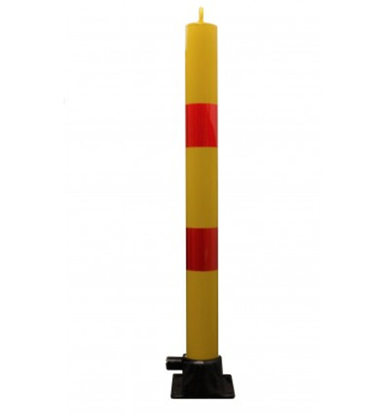900mm High Fold Down Parking Post – Yellow & Red