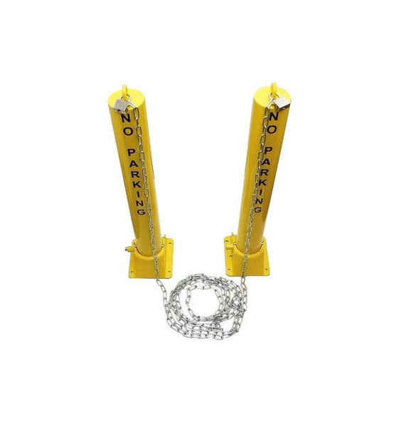Heavy Duty Fold Down Security Post & Chain Kit
