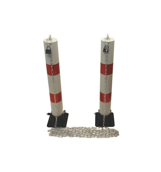 2 x Heavy Duty Fold Down Security Posts & Chain Kit