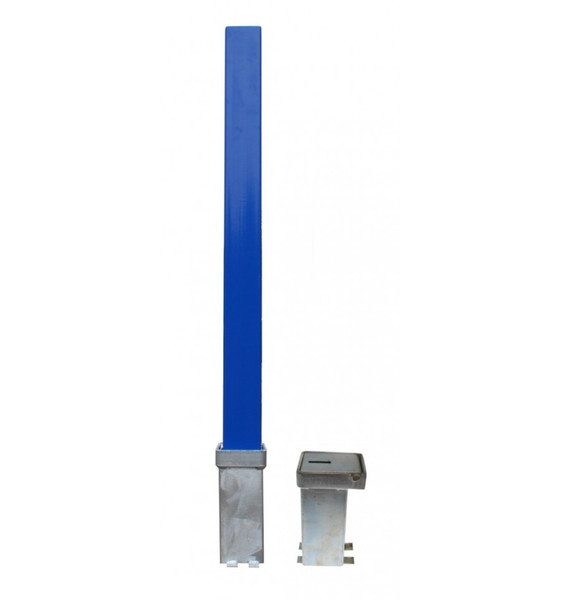 Heavy Duty Blue Removable Security Security Post & 2 x Ground Bases