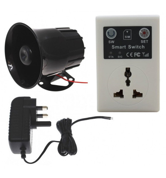 GSM Wall Socket Switch & Loud 118 Decibel Siren